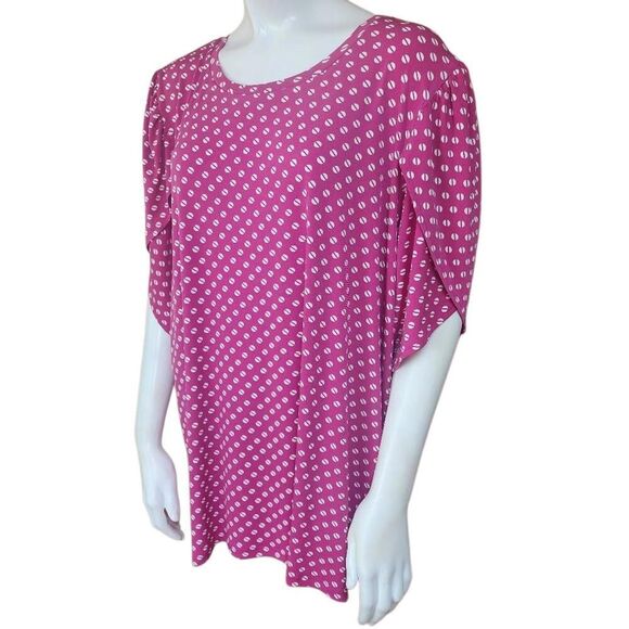 Michael Kors Stylish Pink Print Top (2X) - Picture 1 of 5